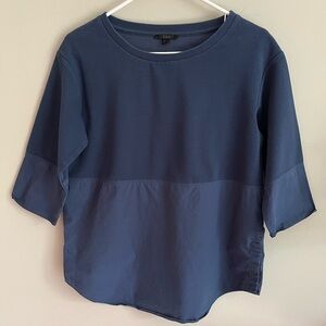 Cos navy blue panel two fabric top XS